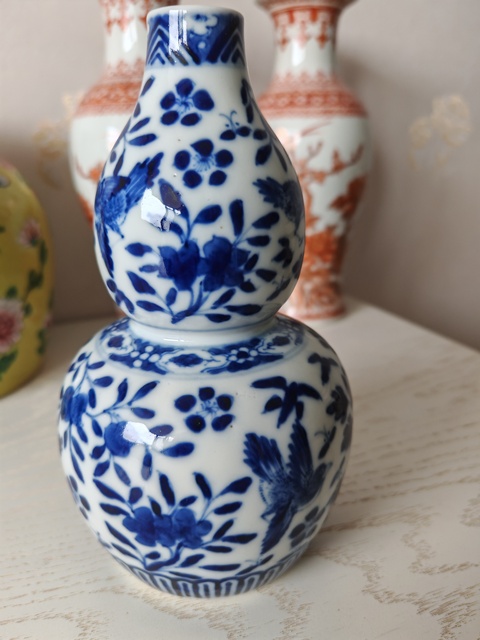 古玩陶瓷青花花鳥紋葫蘆瓶真品鑒賞圖