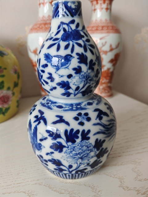 古玩陶瓷青花花鳥紋葫蘆瓶真品鑒賞圖