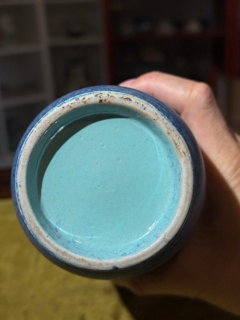 古玩陶瓷爐鈞釉棒槌瓶真品鑒賞圖