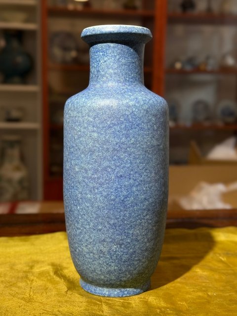 古玩陶瓷爐鈞釉棒槌瓶真品鑒賞圖
