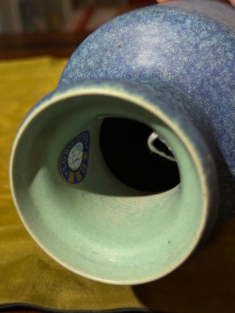 古玩陶瓷爐鈞釉棒槌瓶真品鑒賞圖