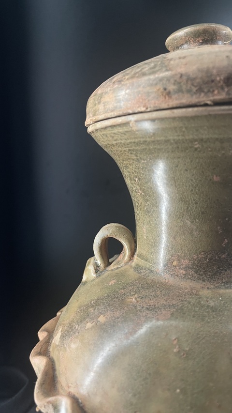 古玩陶瓷青釉蓋瓶真品鑒賞圖