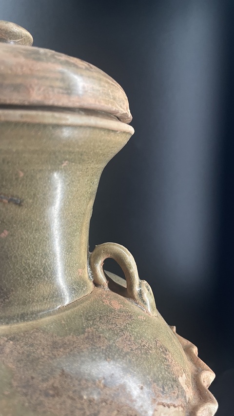 古玩陶瓷青釉蓋瓶真品鑒賞圖