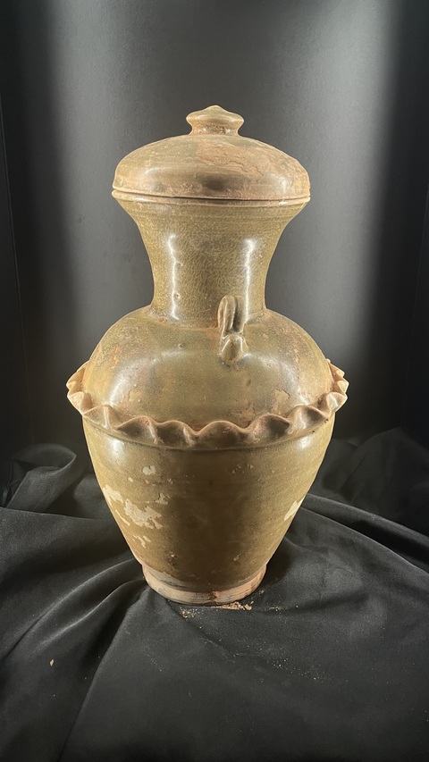 古玩陶瓷青釉蓋瓶真品鑒賞圖