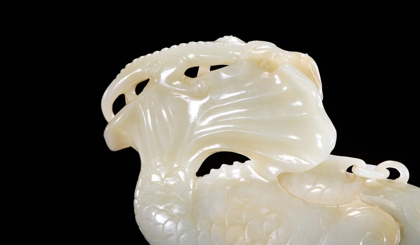 古玩玉器魚化龍擺件真品鑒賞圖
