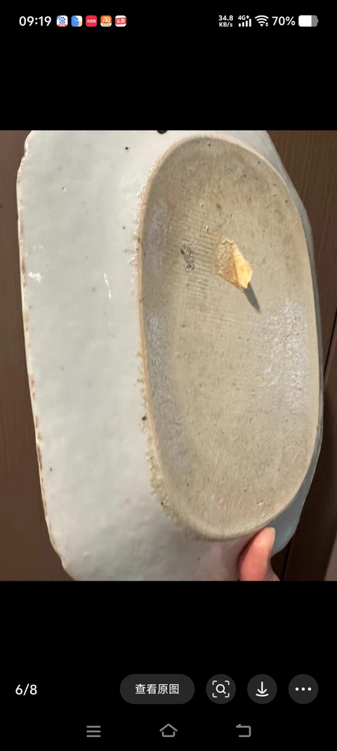 古玩陶瓷樓臺亭閣山水紋青花盤真品鑒賞圖