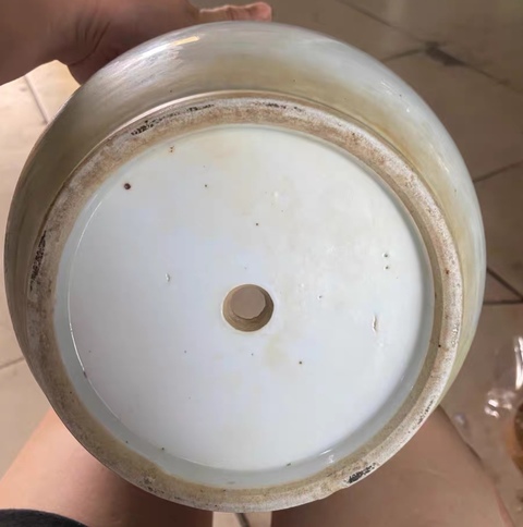 古玩陶瓷人物紋粉彩花盆真品鑒賞圖