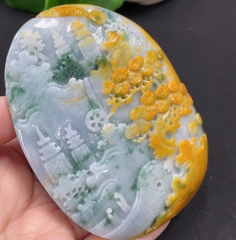 古玩玉器天然翡翠擺件真品鑒賞圖