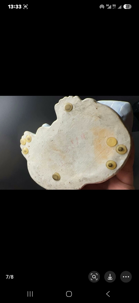 古玩陶瓷青花花卉紋觀音瓷像真品鑒賞圖