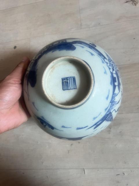 古玩陶瓷清中青花碗真品鑒賞圖