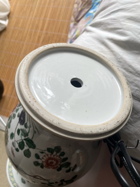 古玩陶瓷花鳥(niǎo)紋五彩鳳尾尊真品鑒賞圖