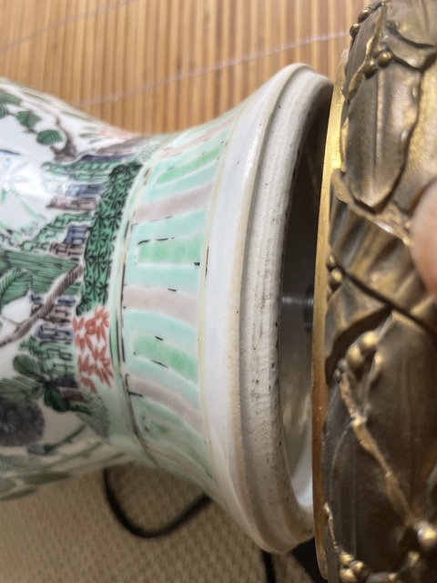 古玩陶瓷花鳥(niǎo)紋五彩鳳尾尊真品鑒賞圖
