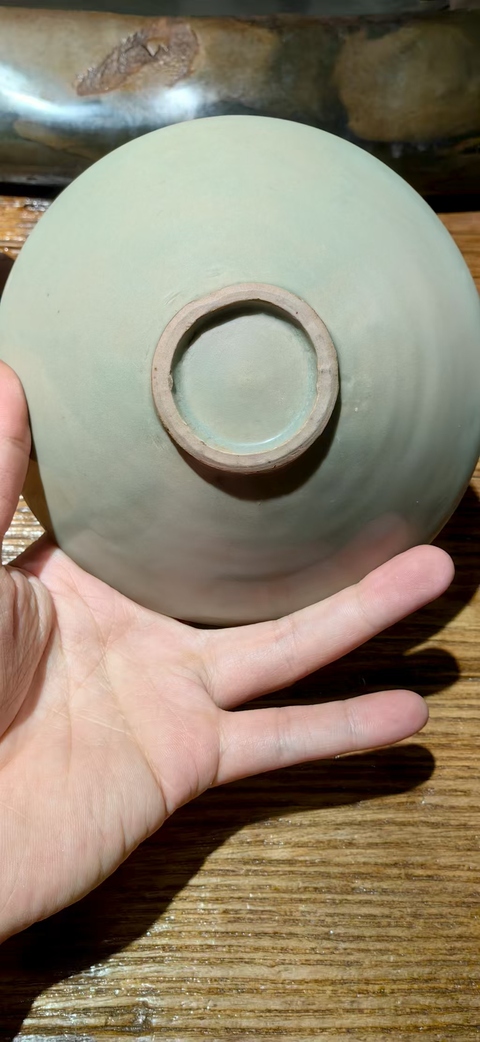 古玩陶瓷耀州窯青釉茶盞真品鑒賞圖