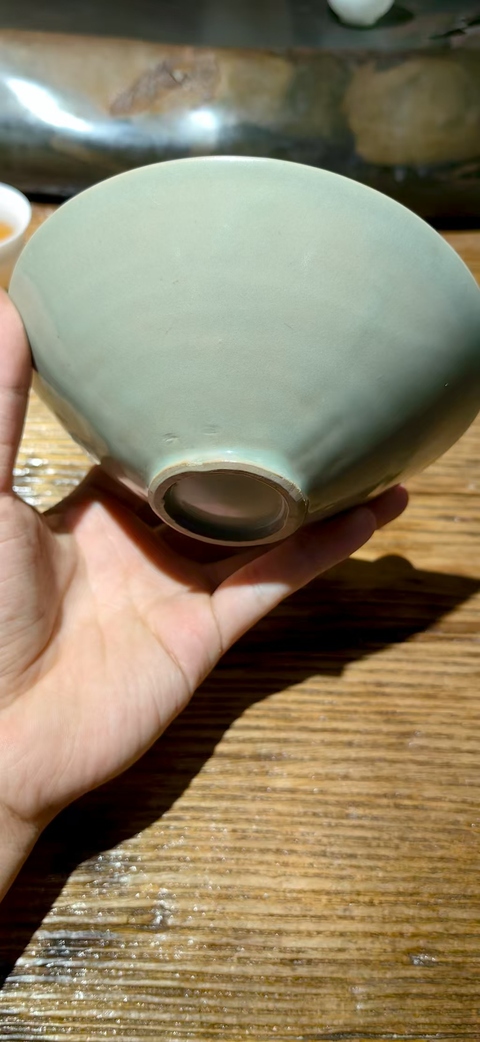 古玩陶瓷耀州窯青釉茶盞真品鑒賞圖