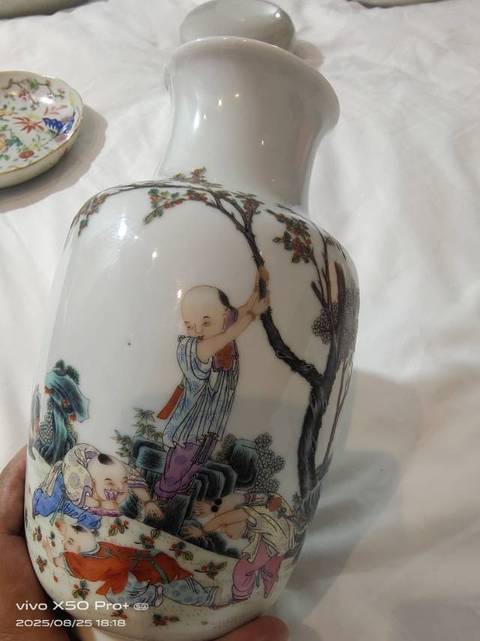 古玩陶瓷五子折桂賞瓶真品鑒賞圖