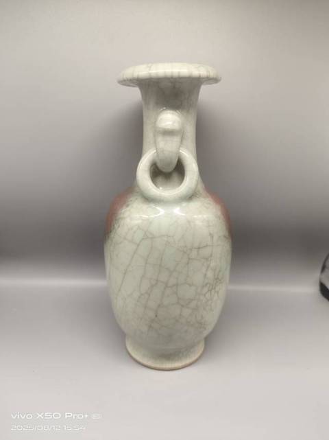 古玩陶瓷獸耳銜環(huán)賞瓶真品鑒賞圖