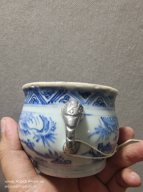 古玩陶瓷青花人物跛氏爐真品鑒賞圖