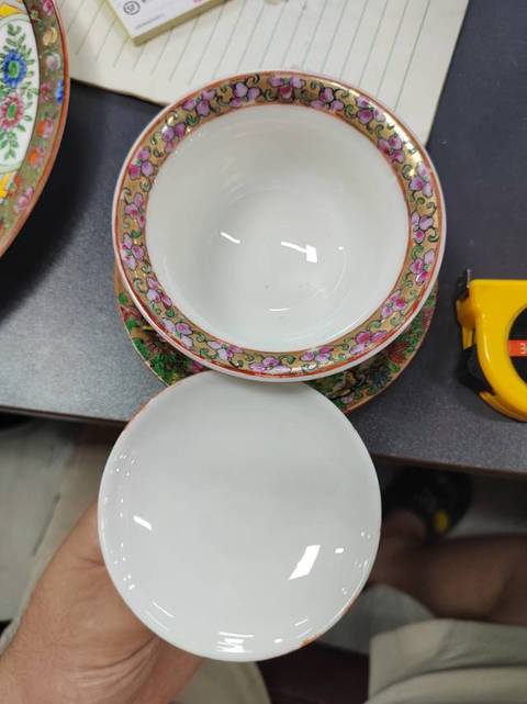 古玩陶瓷廣彩三才蓋杯拍賣,當前價格668元