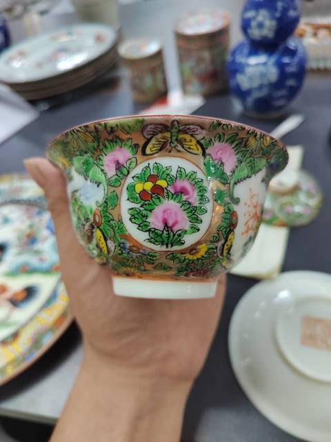 古玩陶瓷廣彩三才蓋杯拍賣,當前價格668元