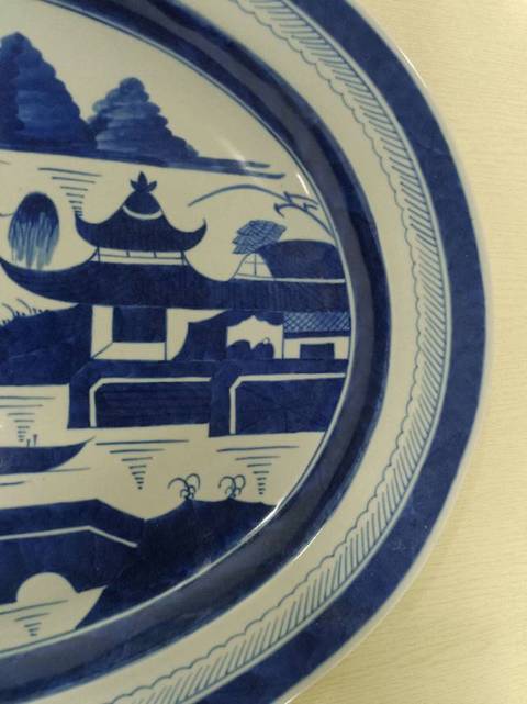 古玩陶瓷青花人物橢圓盤拍賣,當前價格3666元