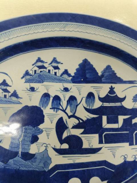 古玩陶瓷青花人物橢圓盤拍賣,當前價格3666元