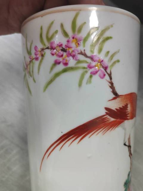 古玩陶瓷花鳥冒桶一對(duì)拍賣,當(dāng)前價(jià)格5668元