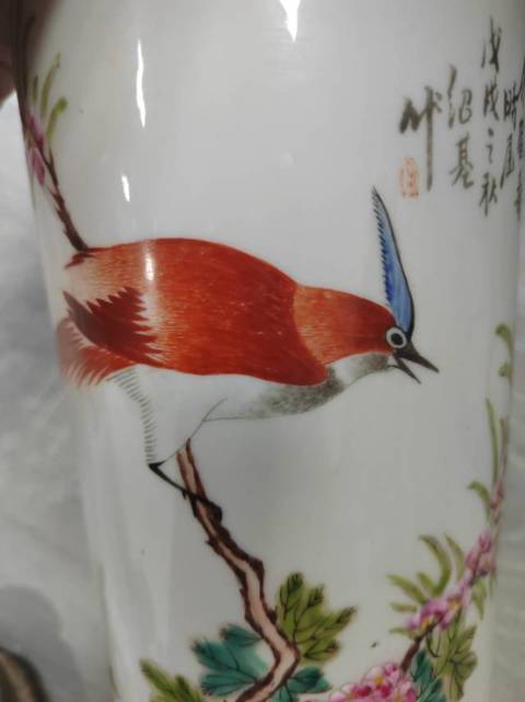 古玩陶瓷花鳥冒桶一對(duì)拍賣,當(dāng)前價(jià)格5668元