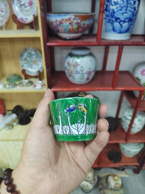 古玩陶瓷蝴蝶白菜杯拍賣(mài),當(dāng)前價(jià)格388元