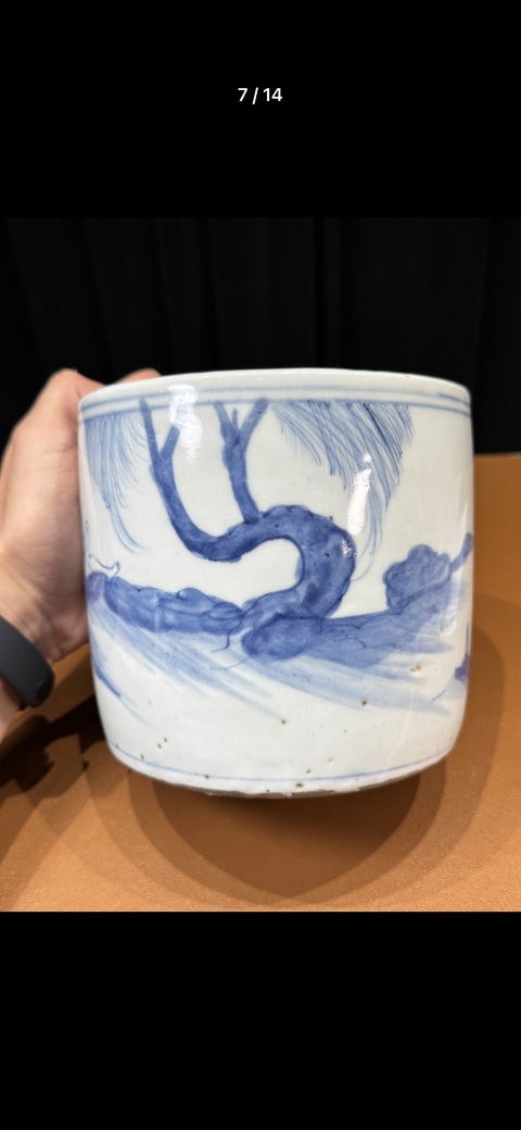 古玩陶瓷青花筒式爐真品鑒賞圖