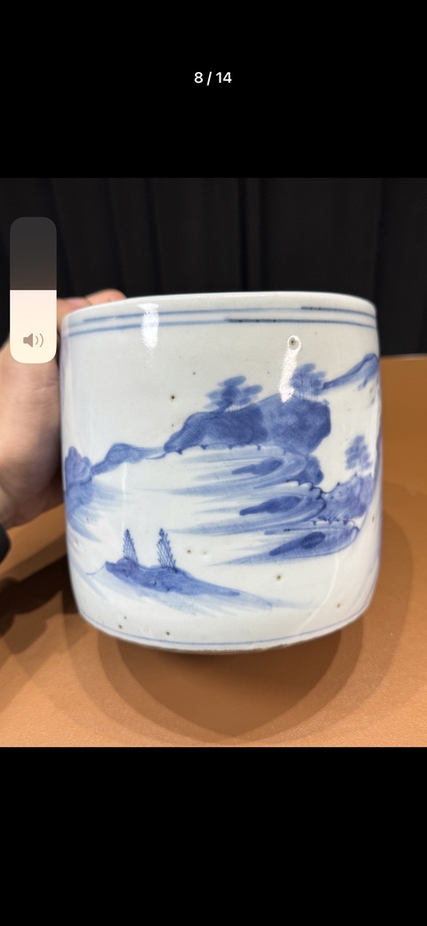 古玩陶瓷青花筒式爐真品鑒賞圖