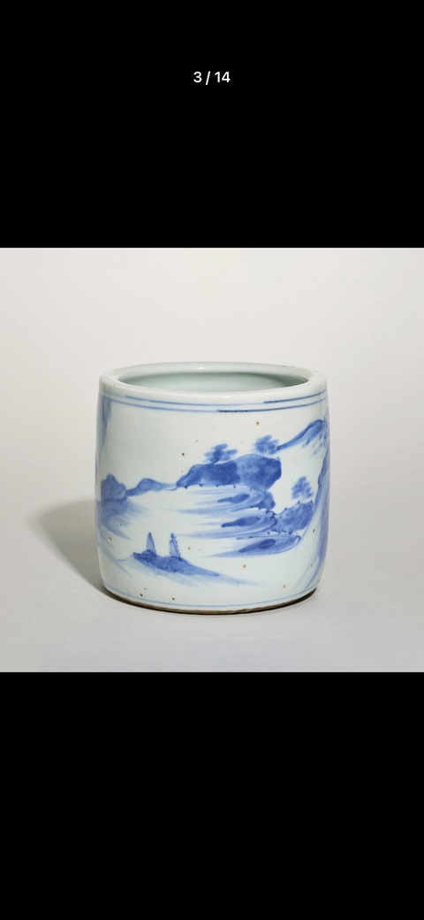 古玩陶瓷青花筒式爐真品鑒賞圖