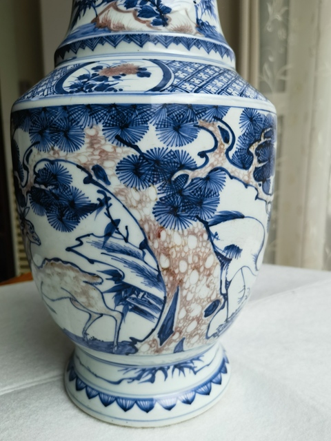 古玩陶瓷青花釉里紅瓶真品鑒賞圖