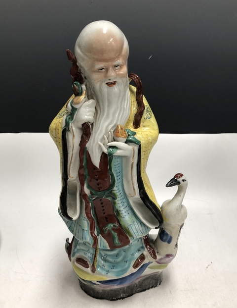 古玩陶瓷民國·粉彩壽星塑像拍賣,當前價格3999元