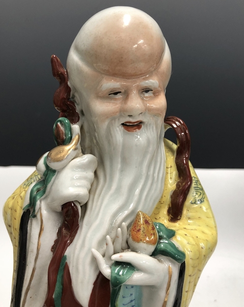 古玩陶瓷民國·粉彩壽星塑像拍賣,當前價格3999元