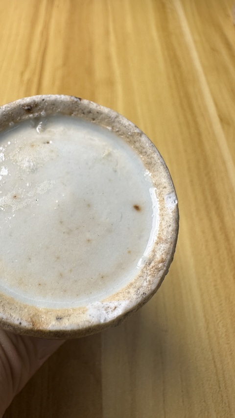 古玩陶瓷青花淡描花卉紋水盂真品鑒賞圖