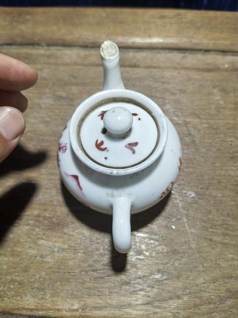 古玩陶瓷胭脂紅酒壺真品鑒賞圖