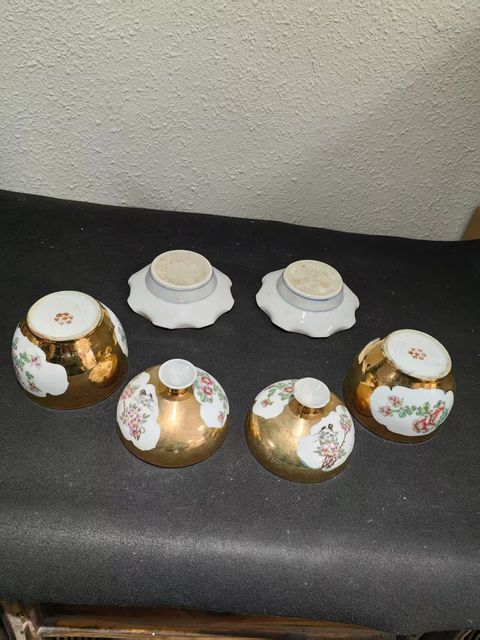 古玩陶瓷描金開窗三才蓋缸真品鑒賞圖