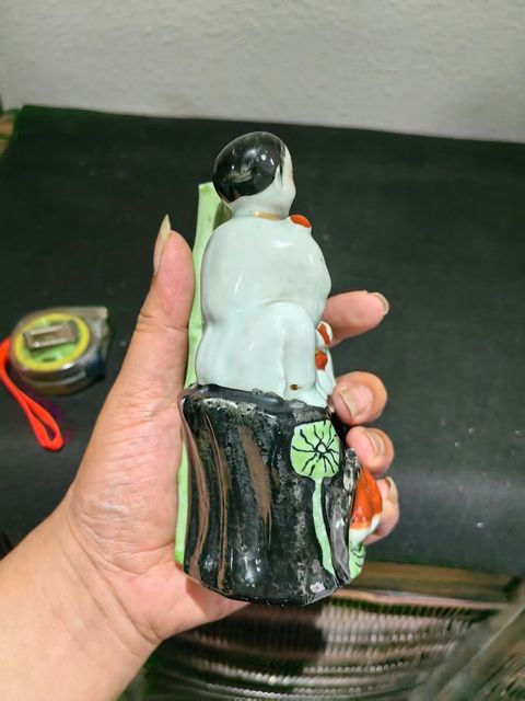 古玩陶瓷合和二仙瓷塑真品鑒賞圖