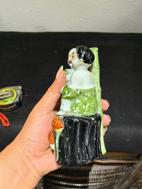 古玩陶瓷合和二仙瓷塑真品鑒賞圖