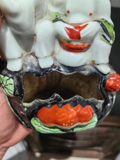 古玩陶瓷合和二仙瓷塑真品鑒賞圖