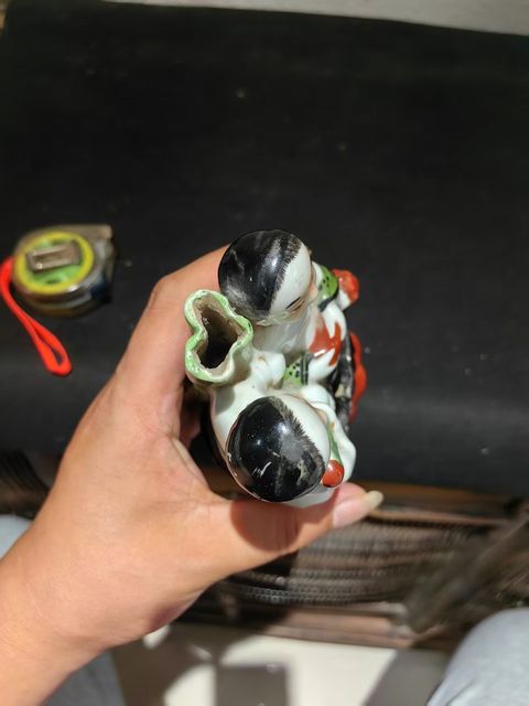 古玩陶瓷合和二仙瓷塑真品鑒賞圖