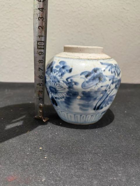 古玩陶瓷松竹梅青花罐真品鑒賞圖