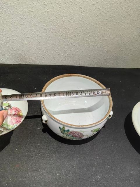 古玩陶瓷粉彩花鳥紋溫鍋真品鑒賞圖