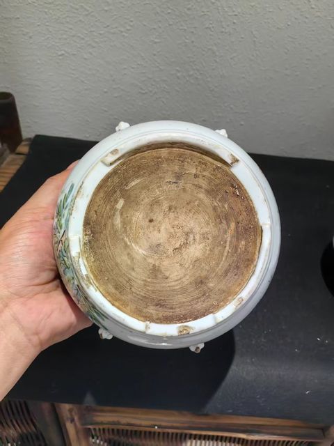 古玩陶瓷粉彩花鳥紋溫鍋真品鑒賞圖