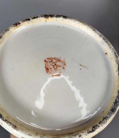 古玩陶瓷粉彩松鶴延年圖帽筒真品鑒賞圖