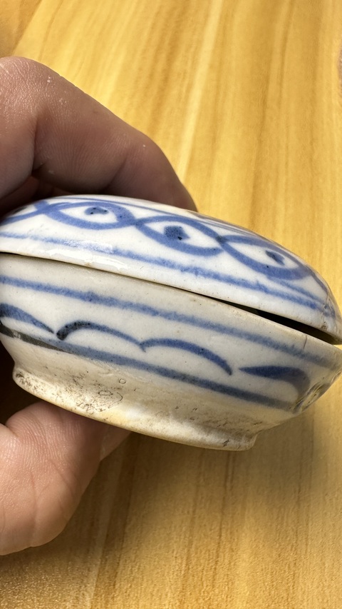 古玩陶瓷青花喜字蓋盒真品鑒賞圖