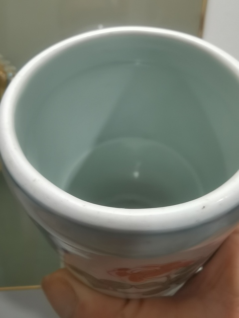 古玩陶瓷青花五彩三多紋截口花觚真品鑒賞圖