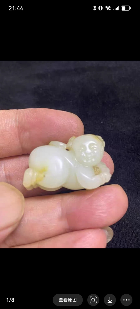 古玩玉器玉童子真品鑒賞圖