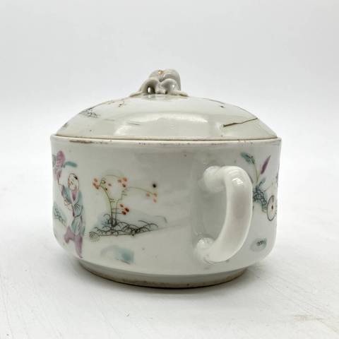 古玩陶瓷粉彩麒麟送子圖參壺真品鑒賞圖