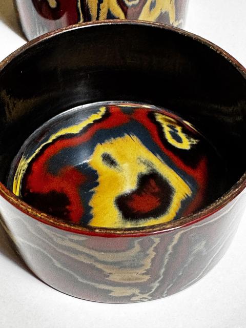 古玩雜項犀皮漆器茶筒茶匙真品鑒賞圖